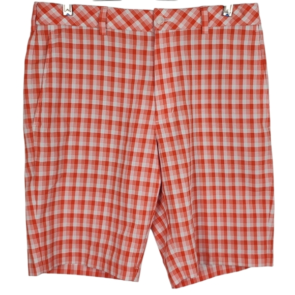 Walter Hagen Orange and White Checkered Men's Shorts. 32 - Picture 1 of 12